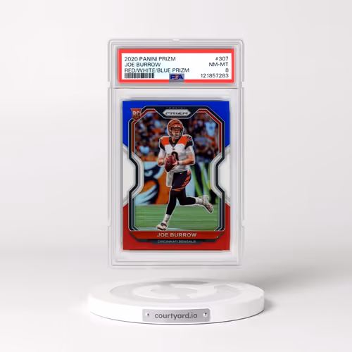 2020 Panini Prizm #307 Joe Burrow - Red/White/Blue Prizm (PSA 8 NM-MT)