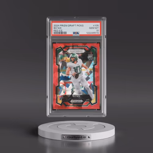 2024 Panini Prizm Draft Picks #105 Bo Nix - Red Ice (PSA 10 GEM MINT)