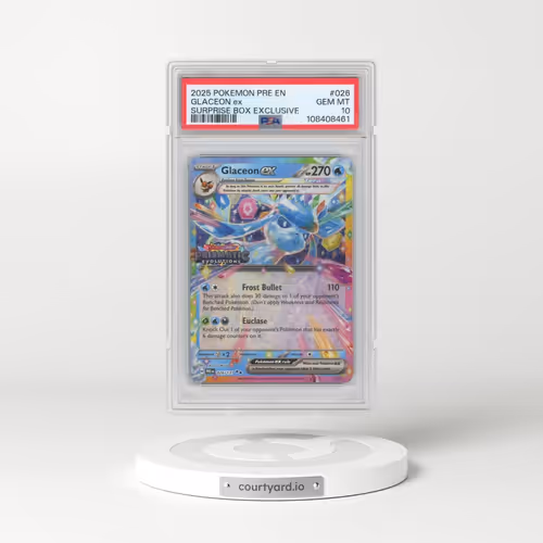 2025 Pokémon Pre EN-Prismatic Evolutions #026 Glaceon EX - Holo Surprise Box Exclusive (PSA 10 GEM MINT)