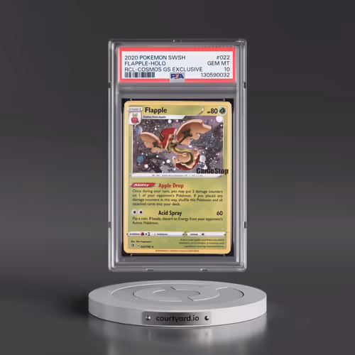 2020 Pokémon Sword & Shield Rebel Clash #022 Flapple - Holo Cosmos Gamestop Exclusive (PSA 10 GEM MI