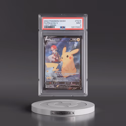2022 Pokémon Sword & Shield Lost Origin #TG16 Pikachu V - Holo Full Art (PSA 9 MINT)