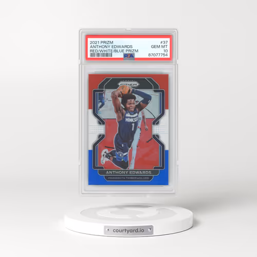 2021 Panini Prizm #37 Anthony Edwards - Red/White/Blue Prizm (PSA 10 GEM MINT)