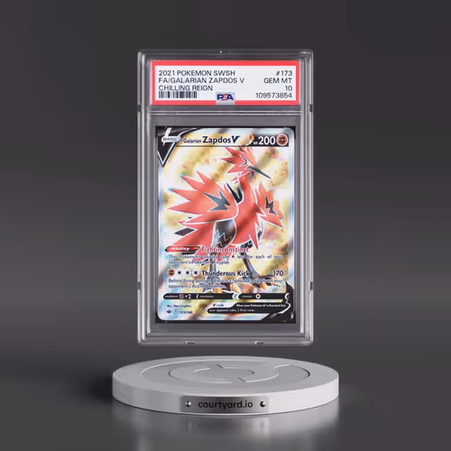 2021 Pokémon Sword & Shield Chilling Reign #173 Galarian Zapdos V - Holo Full Art (PSA 10 GEM MINT)
