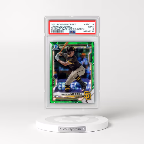 2021 Bowman Draft Chrome Sapphire Edition #BDC119 Jackson Merrill - Green (PSA 9 MINT)