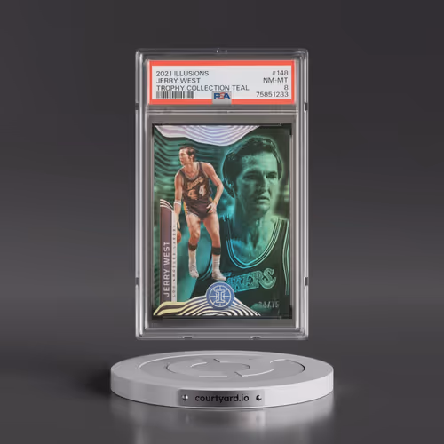 2021 Panini Illusions #148 Jerry West - Trophy Collection Teal (PSA 8 NM-MT)