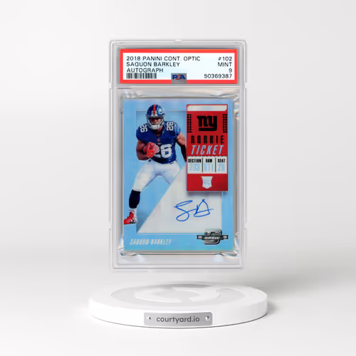 2018 Panini Contenders Optic #102 Saquon Barkley - Autograph (PSA 9 MINT)
