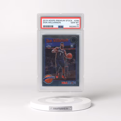 2019 Panini Hoops Premium Stock #296 Zion Williamson (PSA 10 GEM MINT)