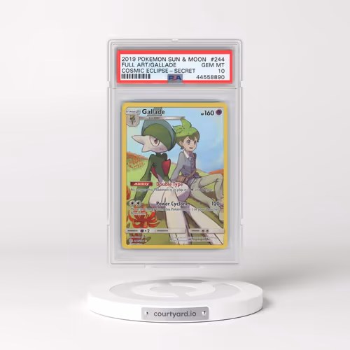 2019 Pokémon Sun & Moon Cosmic Eclipse #244 Gallade - Full Art Secret (PSA 10 GEM MINT)