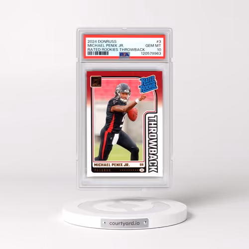 2024 Panini Donruss Rated Rookies Throwback #3 Michael Penix Jr. (PSA 10 GEM MINT)