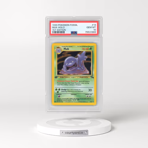 1999 Pokémon Fossil #13 Muk - 1st Edition Holo (PSA 10 GEM MINT)