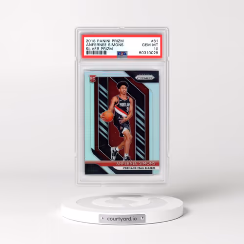 2018 Panini Prizm #61 Anfernee Simons - Silver Prizm (PSA 10 GEM MINT)