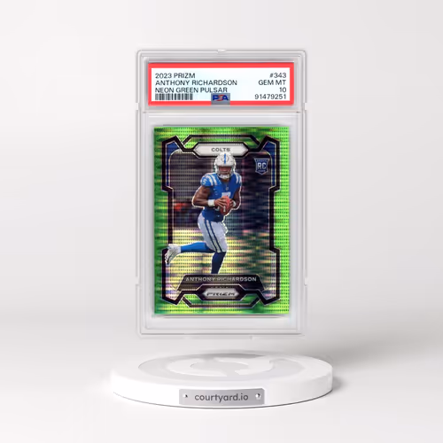 2023 Panini Prizm #343 Anthony Richardson - Neon Green Pulsar (PSA 10 GEM MINT)