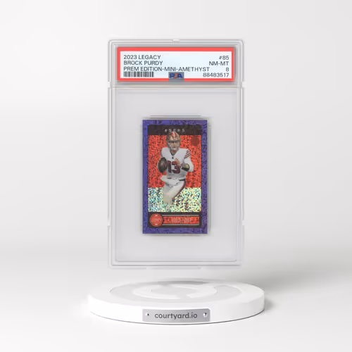 2023 Panini Legacy #85 Brock Purdy - Premium Edition-Mini-Amethyst (PSA 8 NM-MT)