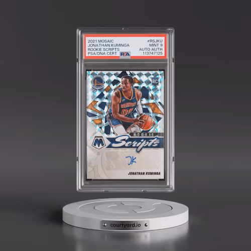 2021 Panini Mosaic Rookie Scripts #RSJKU Jonathan Kuminga (PSA 9 MINT)