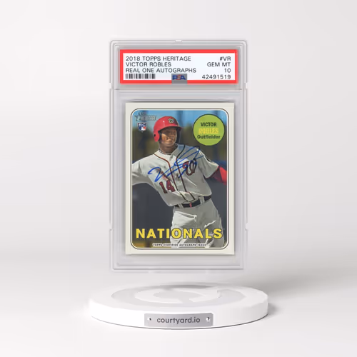 2018 Topps Heritage Real One Autographs #VR Victor Robles (PSA 10 GEM MINT)