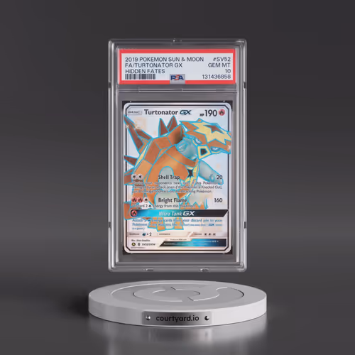 2019 Pokémon Sun & Moon Hidden Fates #SV52 Turtonator GX - Holo Full Art (PSA 10 GEM MINT)