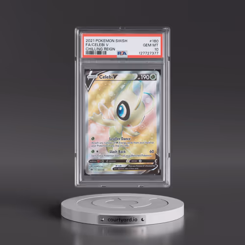2021 Pokémon Sword & Shield Chilling Reign #160 Celebi V - Holo Full Art (PSA 10 GEM MINT)