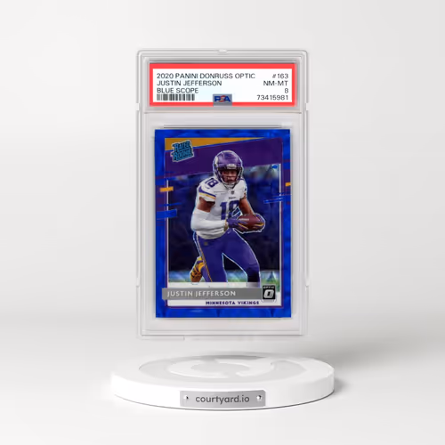 2020 Panini Donruss Optic #163 Justin Jefferson - Blue Scope (PSA 8 NM-MT)