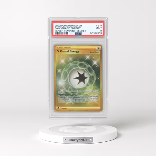 2022 Silver Tempest #215 V Guard Energy - Secret Rare Holo (PSA 9 MINT)