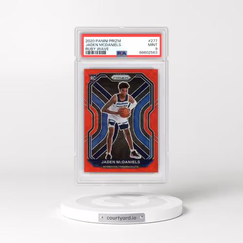 2020 Panini Prizm #277 Jaden Mcdaniels - Ruby Wave (PSA 9 MINT)