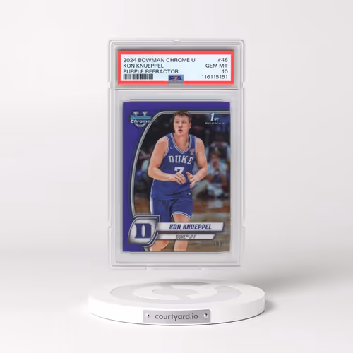 2024 Bowman Chrome University #48 Kon Knueppel - Purple Refractor (PSA 10 GEM MINT)