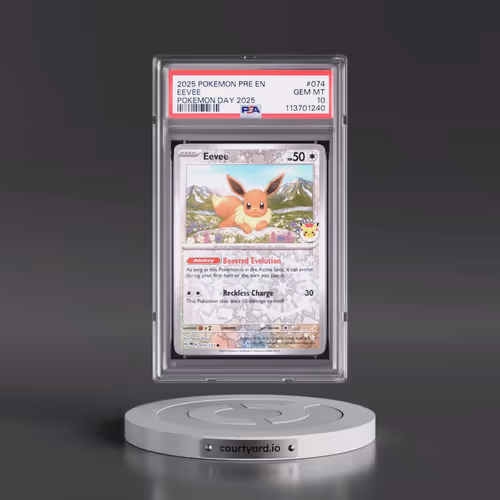 2025 Pokémon Pre EN-Prismatic Evolutions #074 Eevee - Pokemon Day 2025 (PSA 10 GEM MINT)