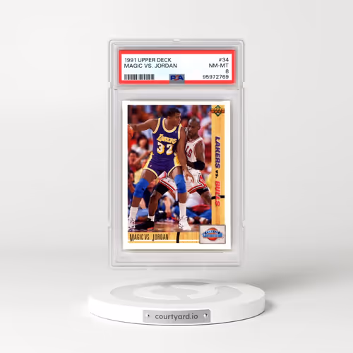 1991 Upper Deck #34 Magic vs. Jordan (PSA 8 NM-MT)
