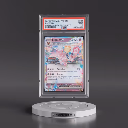 2025 Pokémon Pre EN-Prismatic Evolutions #034 Espeon EX - Holo Surprise Box Exclusive (PSA 9 MINT)