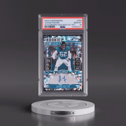 2024 Panini Contenders #254 Javon Foster - Autograph-Cracked Ice Ticket (PSA 10 GEM MINT)