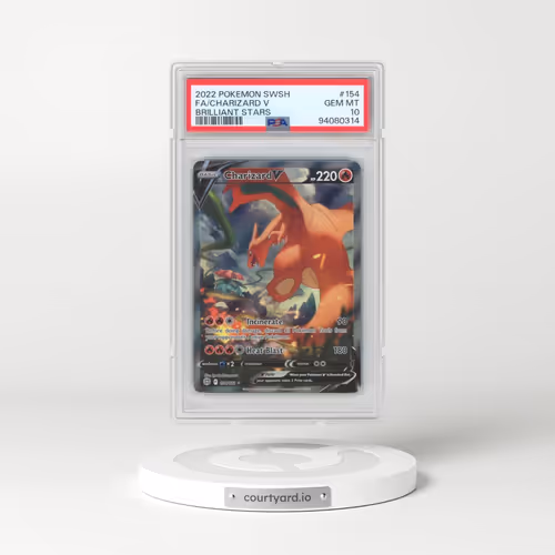 2022 Pokémon Sword & Shield Brilliant Stars #154 Charizard V - Holo Full Art (PSA 10 GEM MINT)