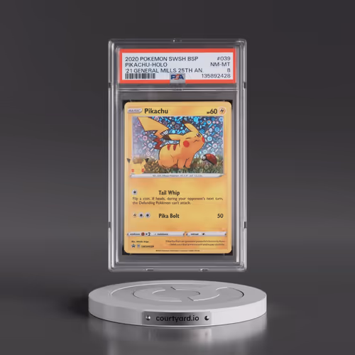 2020 Pokémon Swsh Black Star Promo #039 Pikachu - Holo 2021 General Mills 25th Anniversary (PSA 8 NM