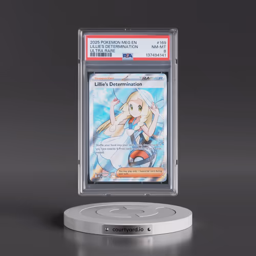 2025 Pokémon Meg EN-Mega Evolution #169 Lillie's Determination - Ultra Rare (PSA 8 NM-MT)