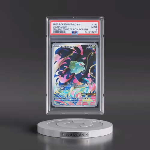 2025 Pokémon Meg EN-Mega Evolution #133 Bulbasaur - Enhanced Booster Box Topper (PSA 9 MINT)