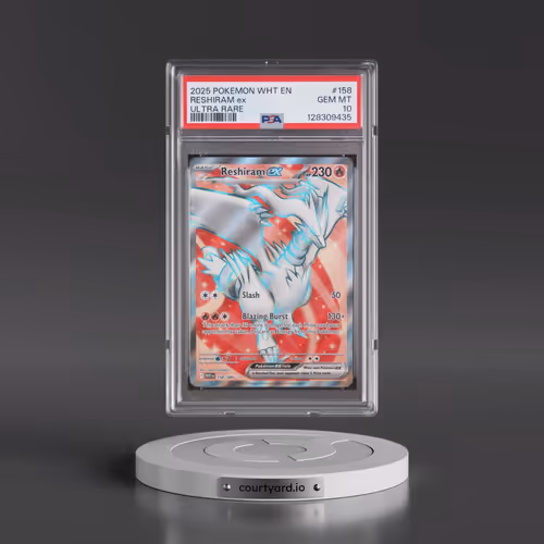 2025 Pokémon Wht EN-White Flare #158 Reshiram EX - Holo Ultra Rare (PSA 10 GEM MINT)