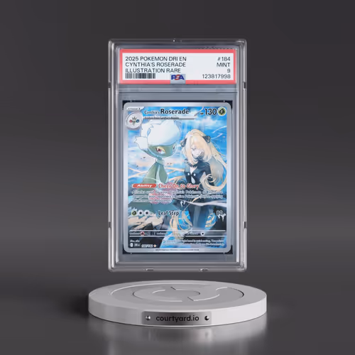 2025 Pokémon Dri EN-Destined Rivals #184 Cynthia's Roserade - Illustration Rare (PSA 9 MINT)