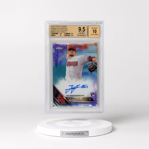 2016 Topps Chrome Rookie Autographs Purple Refractors #RAZG Zack Godley (BGS 9.5 GEM MINT)
