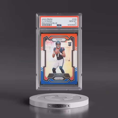 2023 Panini Prizm #339 CJ Stroud - Red/White/Blue Prizm (PSA 10 GEM MINT)