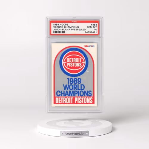 1989 Hoops #353 Pistons Champions - Logo-Blaha Misspelled (PSA 10 GEM MINT)