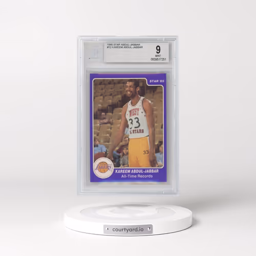 1985 Star Kareem Abdul-Jabbar #12 Kareem Abdul-Jabbar/All-Time Records (BGS 9 MINT)