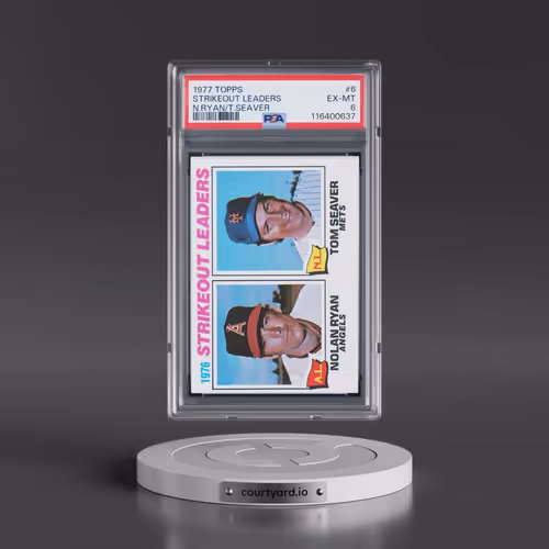 1977 Topps #6 Strikeout Leaders - N.Ryan/T.Seaver (PSA 6 EX-MT)