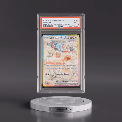 2025 Pokémon Pre EN-Prismatic Evolutions #167 Eevee EX - Holo Special Illustration Rare (PSA 9 MINT)