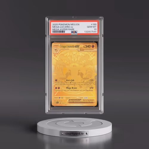 2025 Pokémon Meg EN-Mega Evolution #188 Mega Lucario EX - Holo Mega Hyper Rare (PSA 10 GEM MINT)