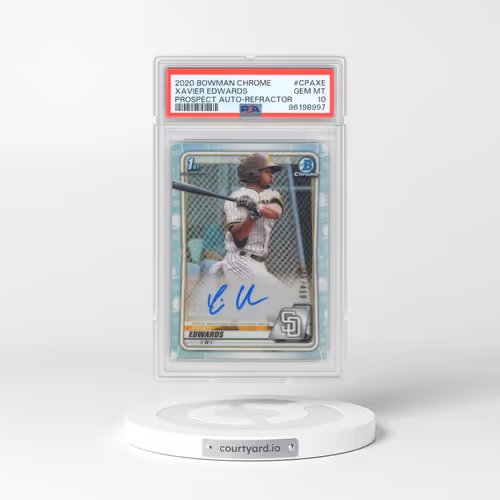 2020 Bowman Chrome Prospect Autographs #CPAXE Xavier Edwards - Refractor (PSA 10 GEM MINT)