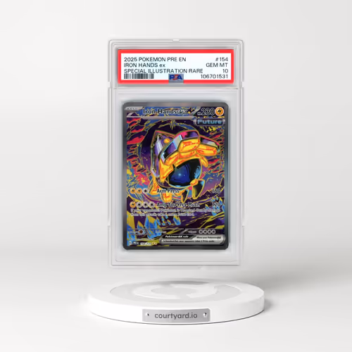 2025 Pokémon Pre EN-Prismatic Evolutions #154 Iron Hands EX - Holo Special Illustration Rare (PSA 10 GEM MINT)