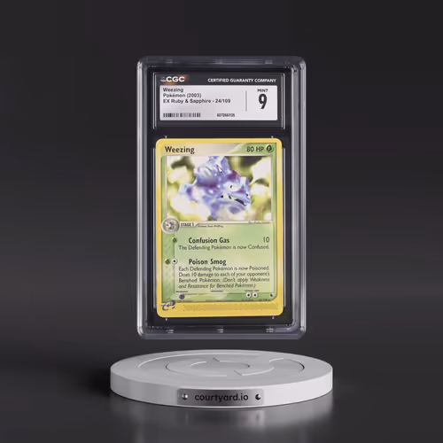2003 EX Ruby & Sapphire (2003 Copyright, w/ "e" Symbol) #24/109 Weezing (CGC 9 MINT)