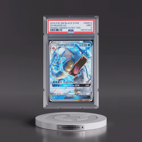 2019 Pokémon SM Black Star Promo #SM212 Gyarados GX - Holo Hidden Fates Tins (PSA 9 MINT)