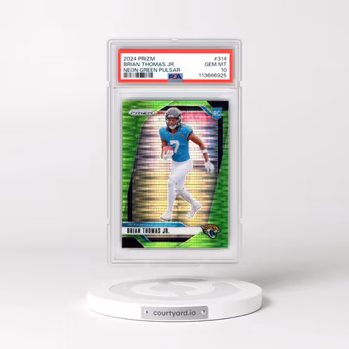 2024 Panini Prizm #314 Brian Thomas Jr. - Neon Green Pulsar (PSA 10 GEM MINT)
