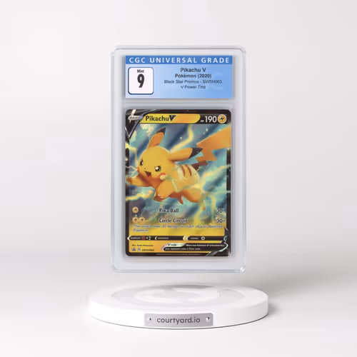 2017 Black Star Promos - Sword & Shield #SWSH063 Pikachu V - V Power Tin (Holo) (CGC 9 MINT)
