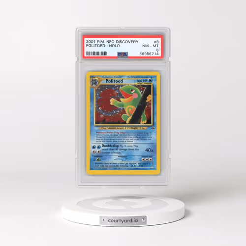 2001 Pokémon Neo Discovery #8 Politoed - Holo (PSA 8 NM-MT)