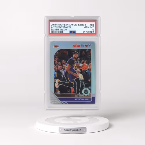 2019 Panini Hoops Premium Stock #89 Anthony Davis - Silver Prizm (PSA 10 GEM MINT)